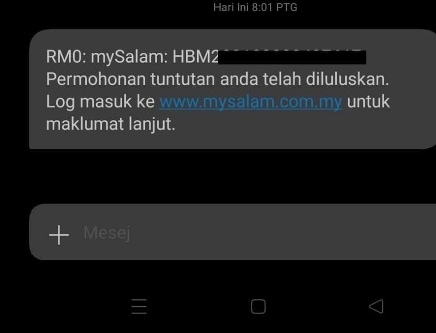 mySalam Keputusan tuntutan