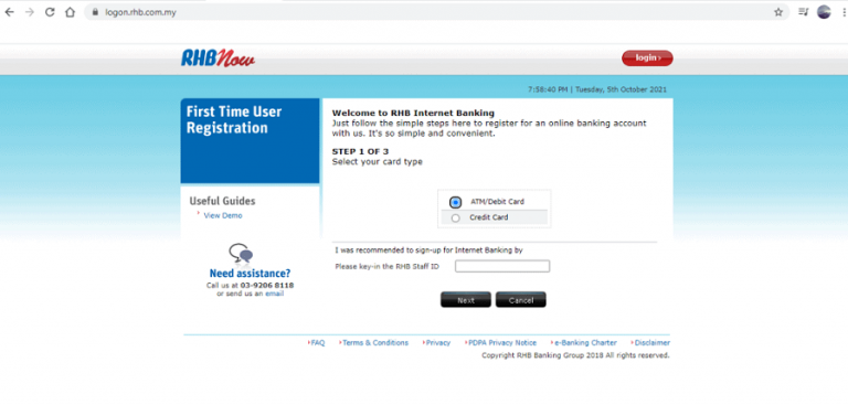 Cara Daftar RHB Online Banking Dan Login Pertama Kali