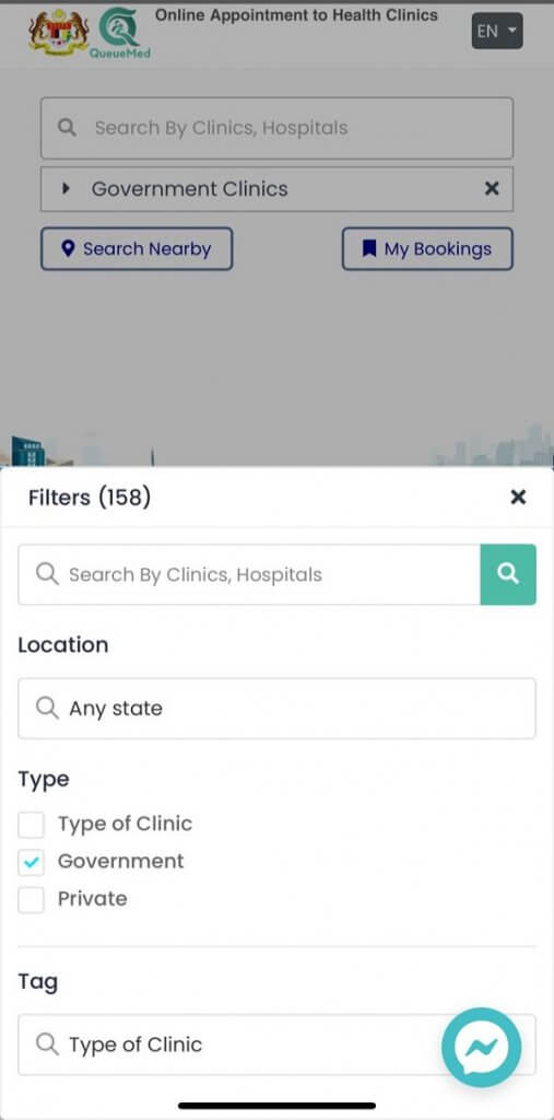 Temujani online klinik kerajaan