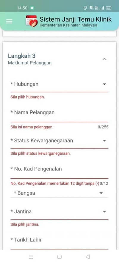 Booking appointment di kk kerajaan