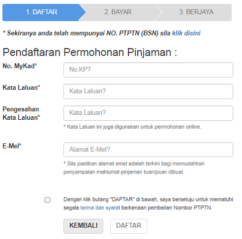 Pendaftaran PTPTN