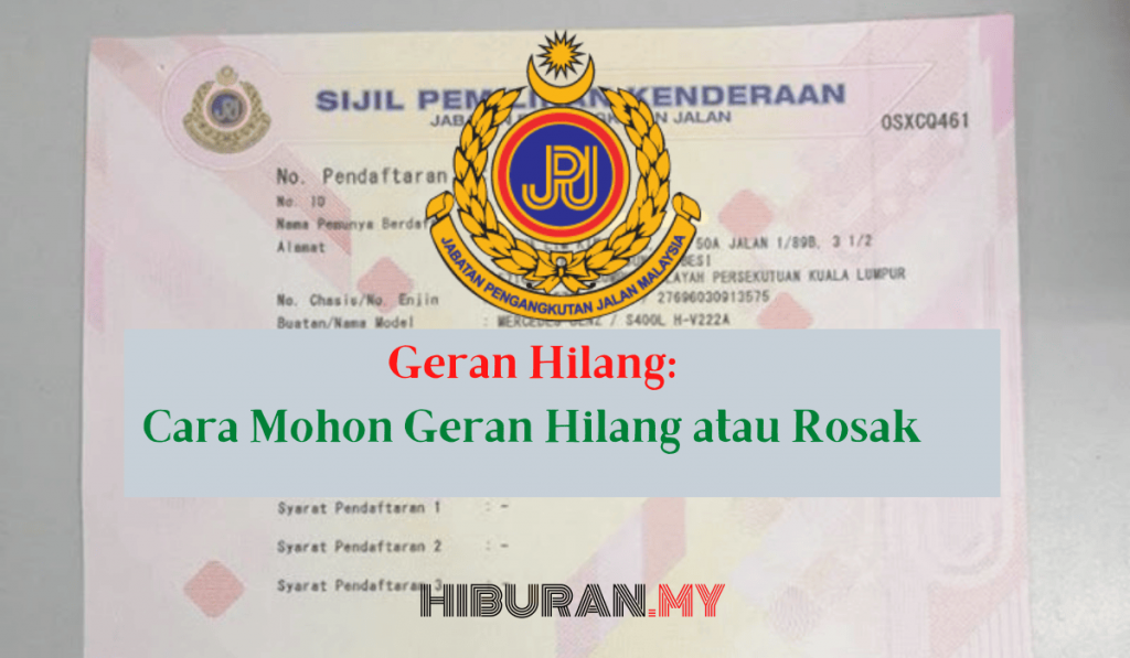 Geran Hilang Cara Mohon Geran Hilang atau Rosak